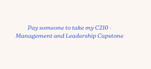 Pay someone to take my C210 – Management and Leadership Capstone